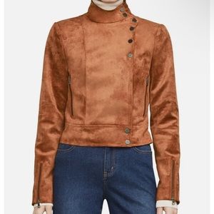 BCBGmaxazria suede leather asymmetrical jacket NWOT